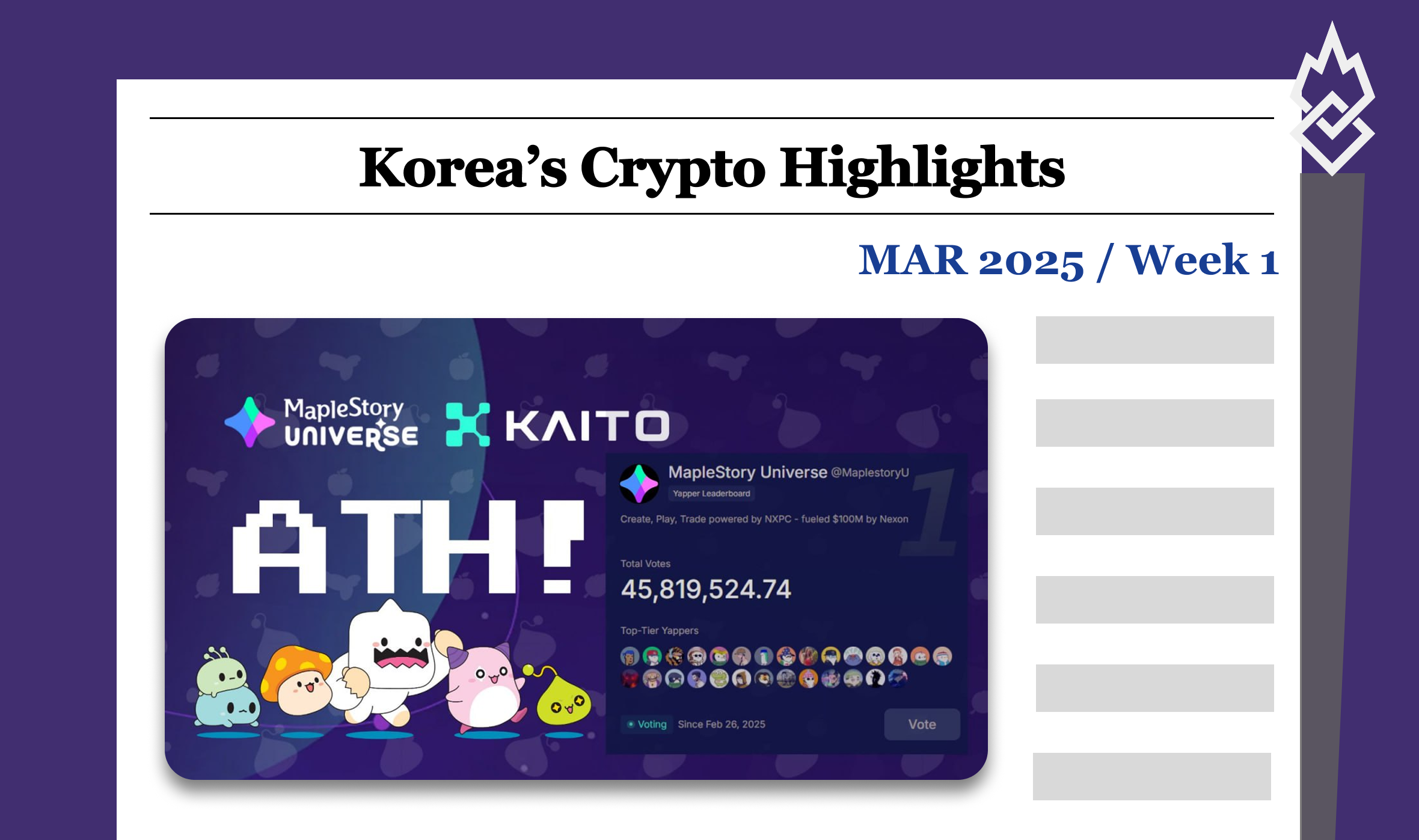 Recent Crypto Listings and Market Trends in Korea: Kaito, Plume, Avalon, and More